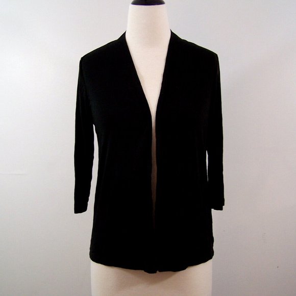 J. Jill Sweaters - J. Jill Wearever Collection Cardigan Sweater XS Black Open Front 3/4 Sleeves